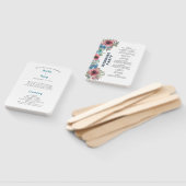 ブルーモダン&ピンクフローラ結婚式 プログラム ハンドファン (組立なし)