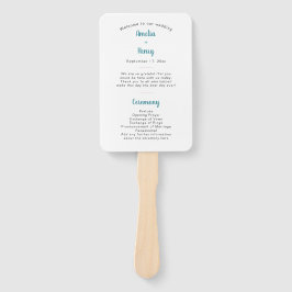 ブルーモダン&ピンクフローラ結婚式 プログラム ハンドファン