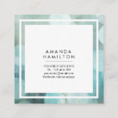 ブルーモダン《写真》ぼけ味グリッターファッション&美しい スクエア名刺 (裏面)