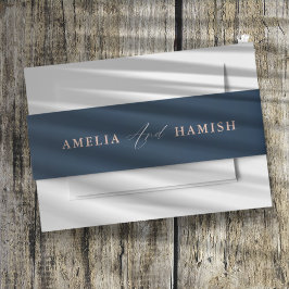 ブルーモダン&赤面書道結婚ズ 招待状ベリーバンド