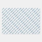 ブルーモダン&金ゴールドハッピーハヌッカスターズ ラッピングペーパーシート (正面)