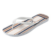 ブルーモダン&金ゴールドホワイトストライプレンズモノグラム ビーチサンダル (アングル)