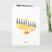 ブルーモダン&金ゴールド(ユダヤ教)メノラーハッピーハヌッカホリ シーズンカード (裏面)