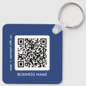 ブルーモダンQRコードロゴキーチェーン キーホルダー (裏面)