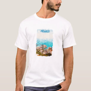 ブルーモナコ海絵を描ビュー Tシャツ