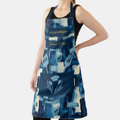 ブルーモノクロ抽象芸術モダン – 調理用キッチン エプロン (インサイチュ)