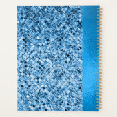 ブルーモノグラムのエレガントグリッタールックラグジュアリー プランナー手帳 (裏面)