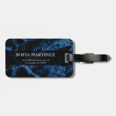 ブルーモノグラムのグリッターホワイトスパークスラゲッジタグ ラゲッジタグ (裏面横)