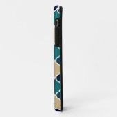 ブルーモノグラムのタンモロッコ格子パターン Case-Mate iPhoneケース (裏面/左)