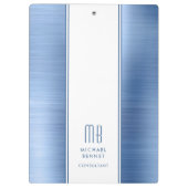 ブルーモノグラムのブラシ仕上げメタリック事業 クリップボード (裏面)