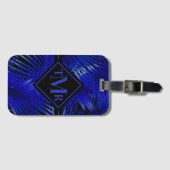 ブルーモノグラムのブラックパーム ラゲッジタグ (正面横)