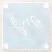 ブルーモノグラムの《写真》ぼけ味抽象芸術デジタルアート ガラスコースター (裏面)