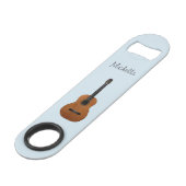 ブルーモノグラムアコースティックギター音楽 スピード栓抜き (裏面アングル)