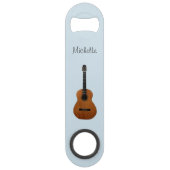 ブルーモノグラムアコースティックギター音楽 スピード栓抜き (正面)