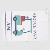 ブルーモノグラムイニシャル ゴルフタオル (横)