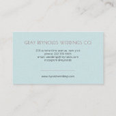 ブルーモノグラムウォーターカラーフローラウェディングプランナー 名刺 (裏面)