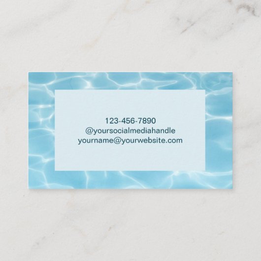 ブルーモノグラムエレガントスイミングプールクリーナー 名刺 (裏面)