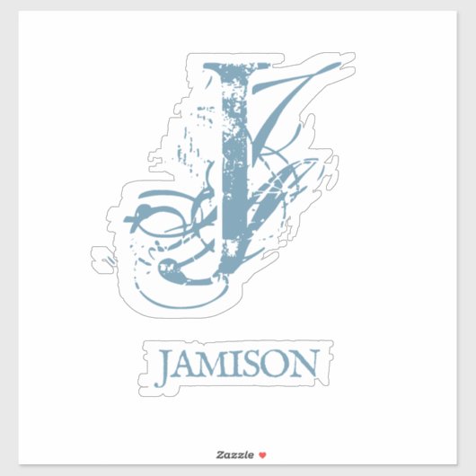 ブルーモノグラムエレガントロゴ名ビジネスバンパー シール (シート)