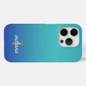 ブルーモノグラムグラデーションスクリプモダント Case-Mate iPhoneケース (裏面 (横))