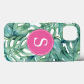 ブルーモノグラムグリーン熱帯電話ケース Case-Mate iPhoneケース (裏面 (横))