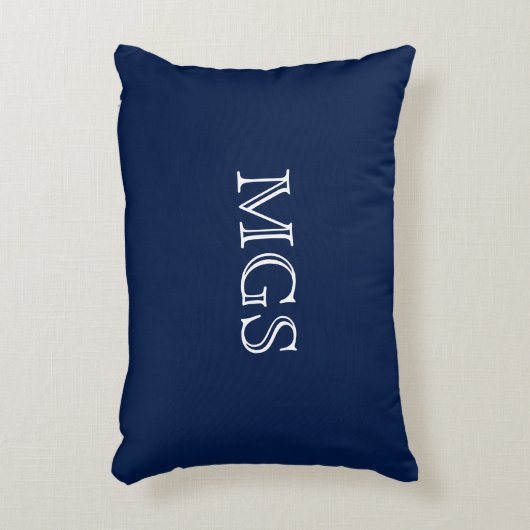 ブルーモノグラムコットンアクセント枕16" x 12" アクセントクッション (正面(垂直))