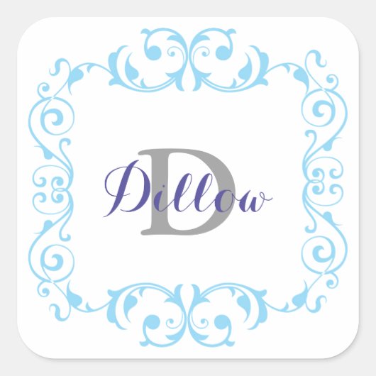 ブルーモノグラムシール スクエアシール (正面)