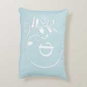 ブルーモノグラムストライプのパターン アクセントクッション (裏面(縦))