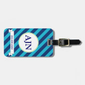 ブルーモノグラムストライプのラゲッジタグ ラゲッジタグ (正面横)
