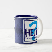 ブルーモノグラムパロディ ツートーンマグカップ (正面右)