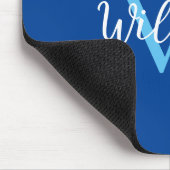 ブルーモノグラムパーソナライズされた名 マウスパッド (コーナー)