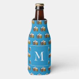 ブルーモノグラムビールクールボトル ボトルクーラー