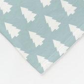 ブルーモノグラムホワイトクリスマスツリーパターンギフト フリースブランケット (角)