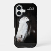 ブルーモノグラムホース iPhone 16ケース (裏面)