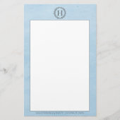 ブルーモノグラムリース文具 便箋 (正面)