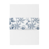 ブルーモノグラムヴィンテージフランスのフローラ結婚ズ 招待状ベリーバンド (裏面例)