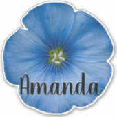 ブルーモノグラム名花自然植物かわいいかわいらし シール (正面)