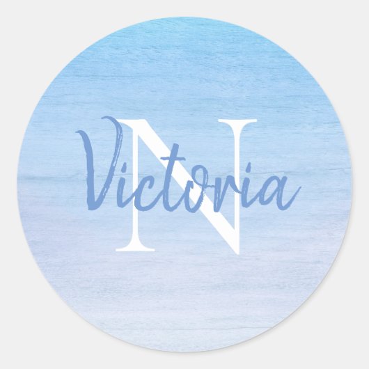 ブルーモノグラム名 ラウンドシール (正面)