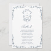 ブルーモノグラム座席表カードヴィンテージの紋章 招待状 (正面)