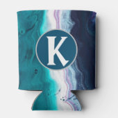 ブルーモノグラム抽象芸術 缶クーラー (裏面)