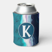 ブルーモノグラム抽象芸術 缶クーラー (缶裏面)