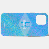 ブルーモノグラム斑入りケースメイトiPhone HAMbyWG Case-Mate iPhoneケース (裏面 (横))