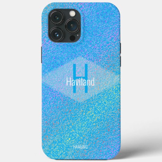 ブルーモノグラム斑入りケースメイトiPhone HAMbyWG Case-Mate iPhoneケース (裏面)