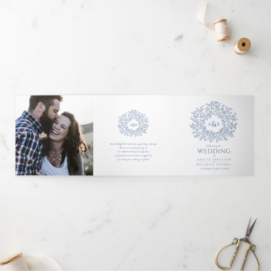 ブルーモノグラム物語の献身写真結婚の 三つ折りプログラム (外部)