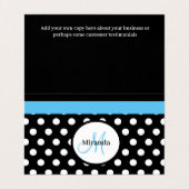 ブルーモノグラム白黒水玉模様 名刺 (内部フラット)