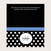 ブルーモノグラム白黒水玉模様 名刺 (内部フラット)