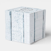 ブルーモノグラム素朴結婚式の引き出物ボックス フェイバーボックス (裏面サイド)