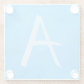 ブルーモノグラム美しい ガラスコースター (裏面)