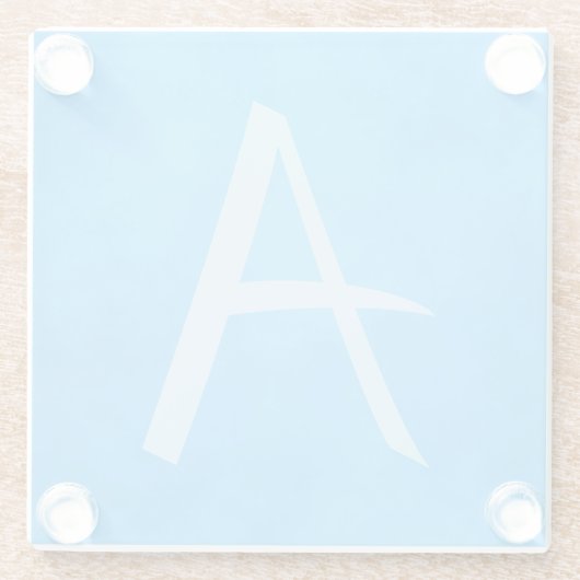 ブルーモノグラム美しい ガラスコースター (裏面)