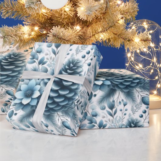ブルーモミの木のクリスマス ラッピングペーパー (クリスマス)