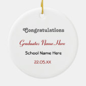 ブルーモルタルおよび卒業証書 セラミックオーナメント (裏面)